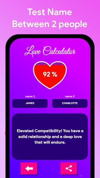 Love Calculator by name - عکس برنامه موبایلی اندروید