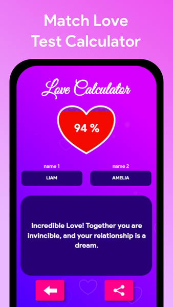 Love Calculator by name - عکس برنامه موبایلی اندروید