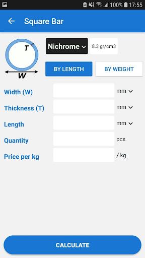 Metal Weight Calculator - Image screenshot of android app