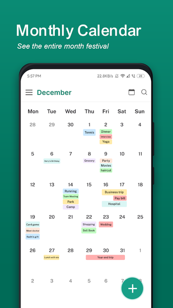 Calendar ۲۰۲۵ - عکس برنامه موبایلی اندروید
