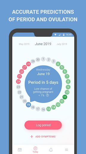 Period tracker, calendar, ovulation, cycle - Image screenshot of android app