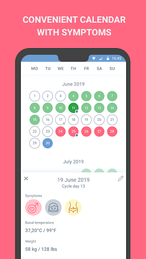 Period tracker, calendar, ovulation, cycle - Image screenshot of android app
