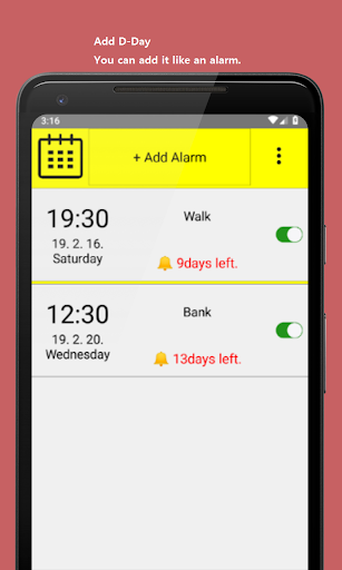 Calendar Alarm (D-DAY) - Image screenshot of android app