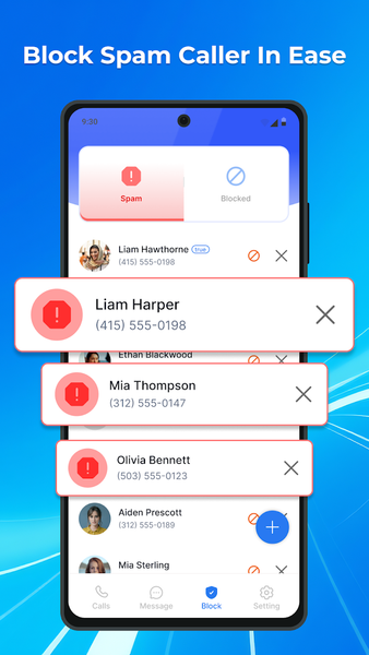 Spam blocker - Phone block - عکس برنامه موبایلی اندروید
