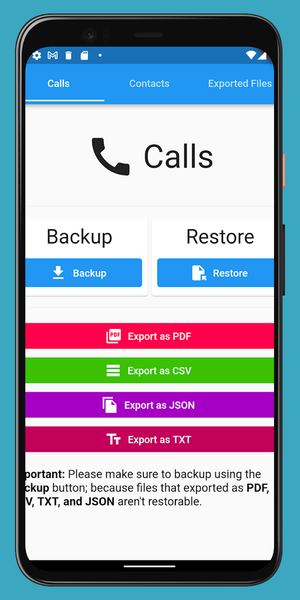 Call Log Backup & PDF Export - Image screenshot of android app