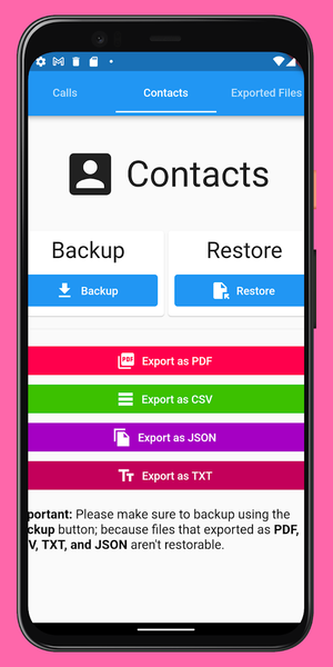 Call Log Backup & PDF Export - Image screenshot of android app