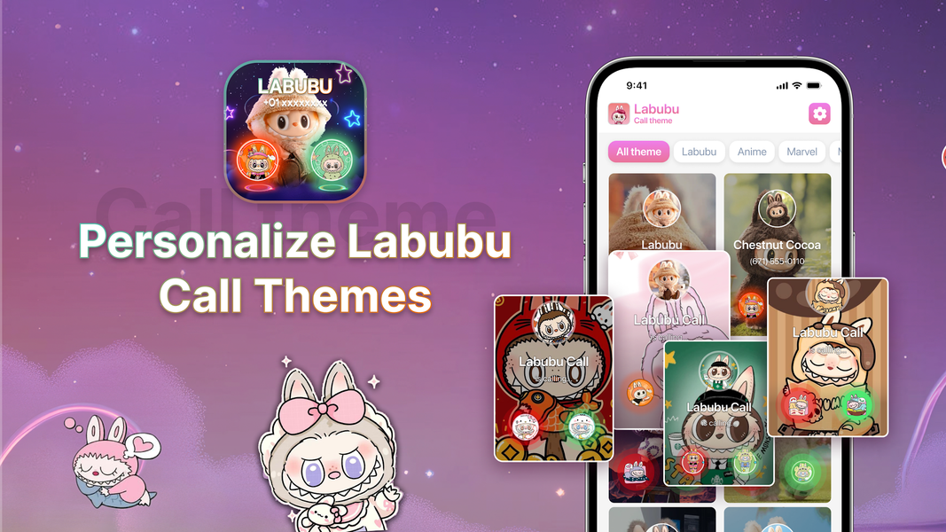 Labubu Color Call Theme - عکس برنامه موبایلی اندروید