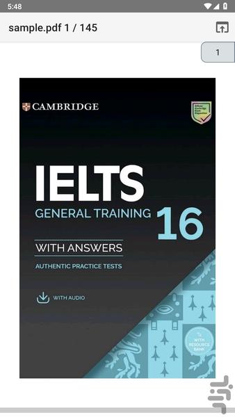 کتاب آموزش Cambridge IELTS 16 جنرال - Image screenshot of android app