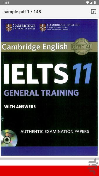 کتاب آموزش Cambridge IELTS 11 جنرال - Image screenshot of android app