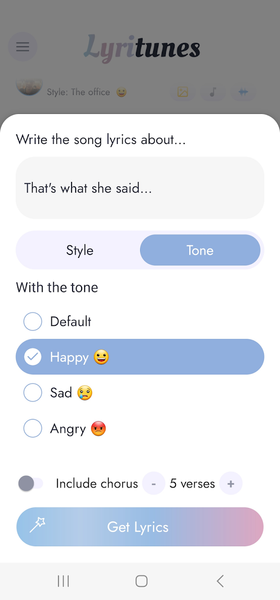 LyriTunes - Lyrics Generator - Image screenshot of android app