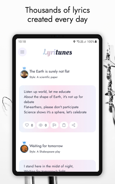 LyriTunes - Lyrics, Song Maker - Image screenshot of android app