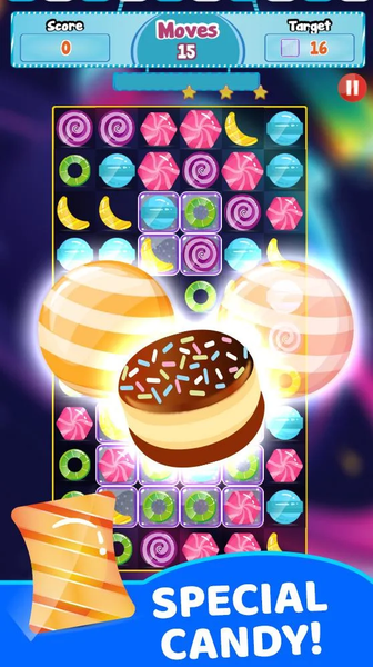Sweet Candy Bomb Space - Gameplay image of android game