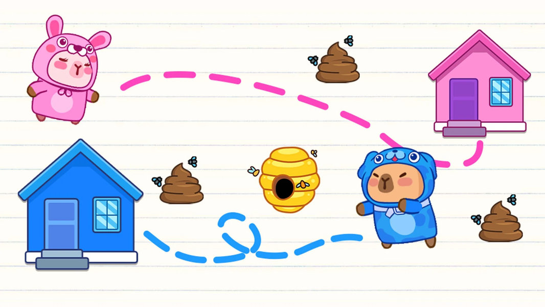 Capybara Rush: Draw To Home - عکس بازی موبایلی اندروید