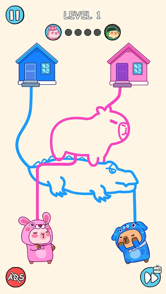 Capybara Rush: Draw To Home - Gameplay image of android game