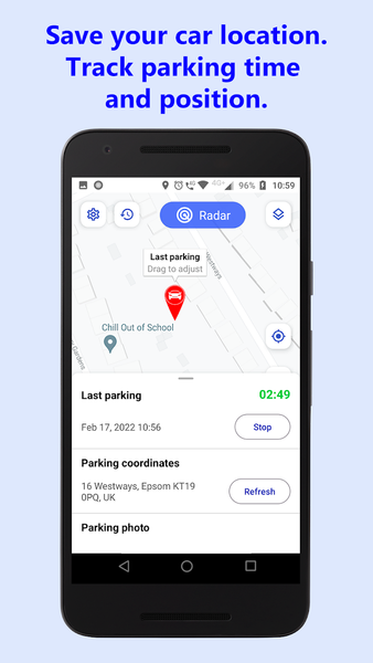Where is my car - Image screenshot of android app