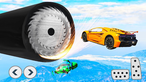 Superhero Car Stunts  - بدلکاری ماشین با ابرقهرمان‌ها - Gameplay image of android game