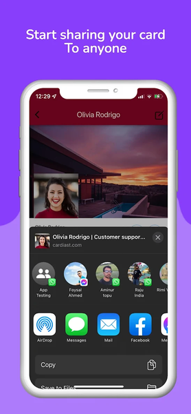 Cardiast Digital Business Card - Image screenshot of android app