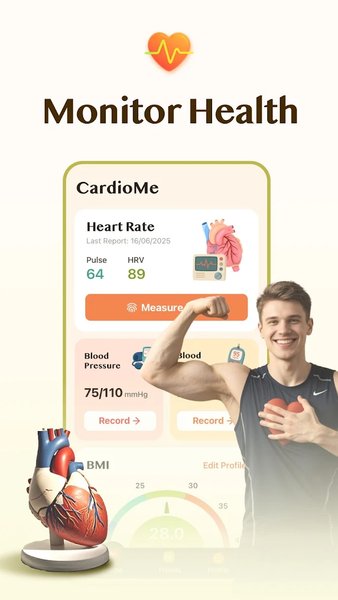 CardioMe - Heart Rate Monitor - Image screenshot of android app