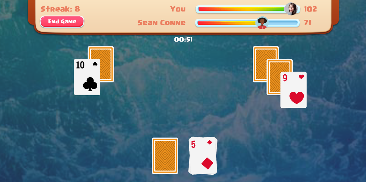 TriPeaks Solitaire Multiplayer - Gameplay image of android game