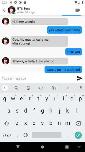 BTS Suga - fake chat - fake call - Image screenshot of android app