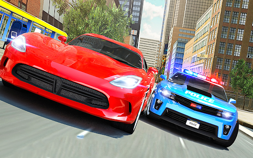 Crazy Car Racing Police Chase - Gameplay image of android game