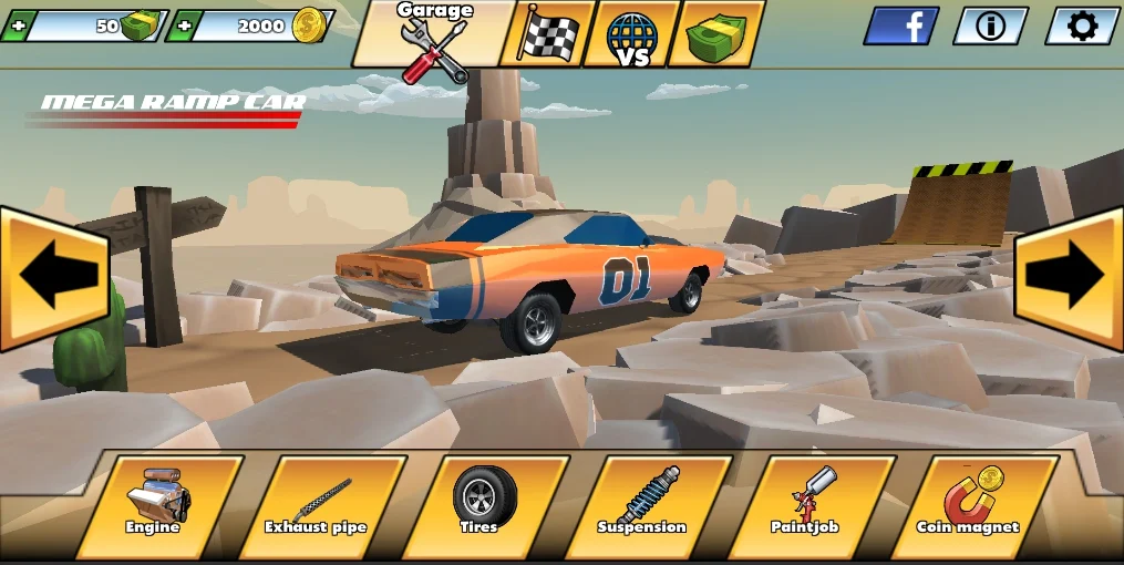 Car Stunt: Mega Ramp - Gameplay image of android game