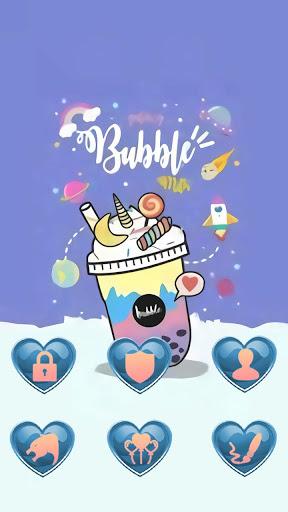 Cartoon Blue Drink Bubble Theme - Image screenshot of android app