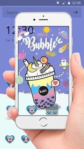 Cartoon Blue Drink Bubble Theme - Image screenshot of android app