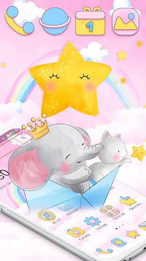 Cartoon Kitten Elephant Star Theme - Image screenshot of android app