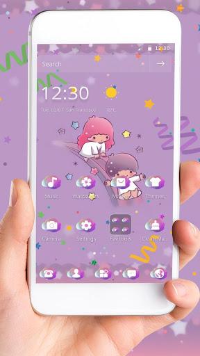 Cartoon Purple Childhood Playmates Theme - Image screenshot of android app