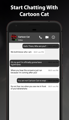 Scary Cartoon Cat Fake Chat And Video Call - Image screenshot of android app