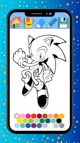 soni coloring cartoon book the - Gameplay image of android game