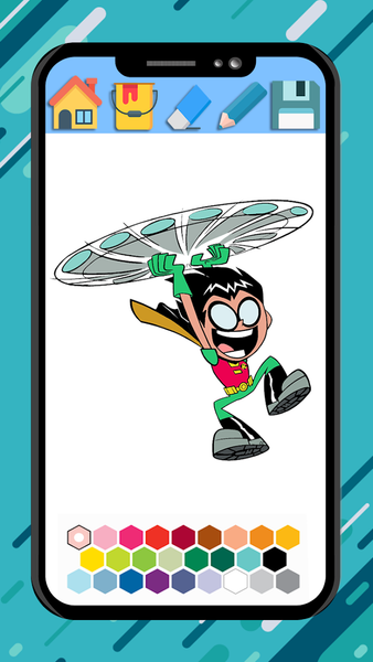 Teen Titans coloring cartoon - Gameplay image of android game