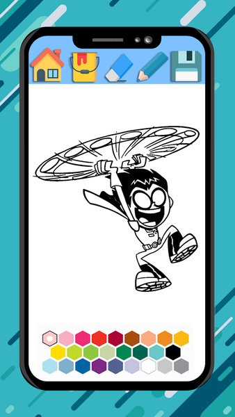 Teen Titans coloring cartoon - Gameplay image of android game