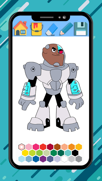 Teen Titans coloring cartoon - Gameplay image of android game