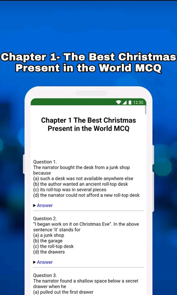 8th Class English Solution MCQ - Image screenshot of android app