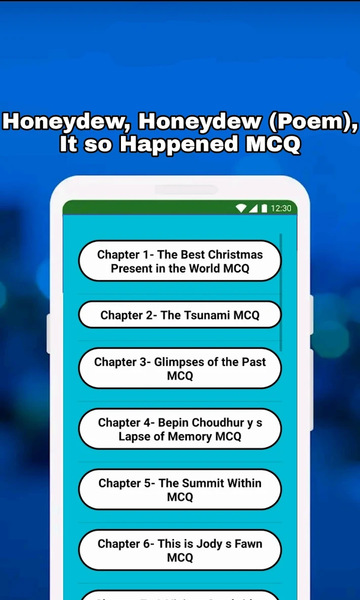 8th Class English Solution MCQ - Image screenshot of android app