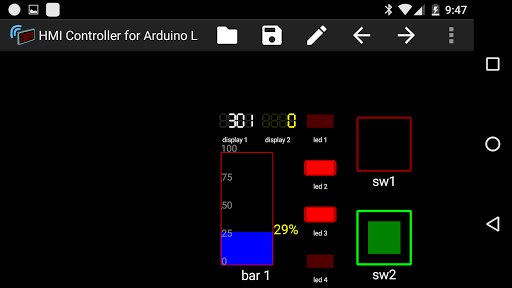 HMI Controller for Arduino L - Image screenshot of android app