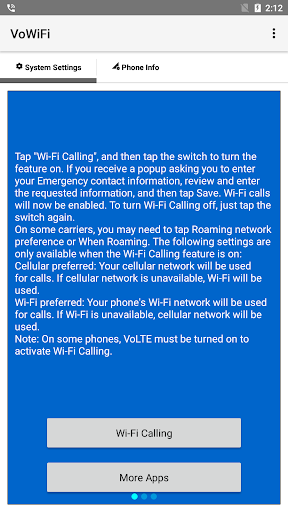 VoWiFi (WiFi Calling) - Image screenshot of android app