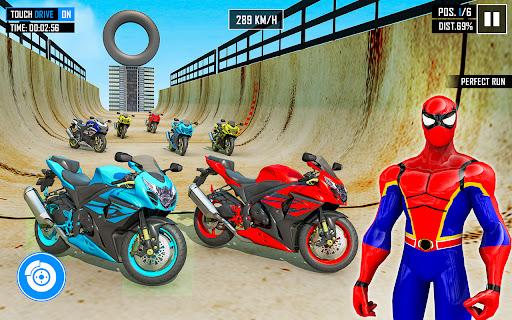 Spider Hero - Bike Mega Ramp - Gameplay image of android game