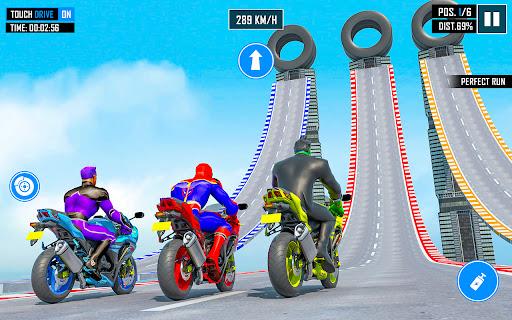 Spider Hero - Bike Mega Ramp - Gameplay image of android game