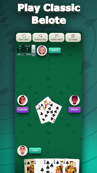 Belote Offline - Single Player - عکس بازی موبایلی اندروید