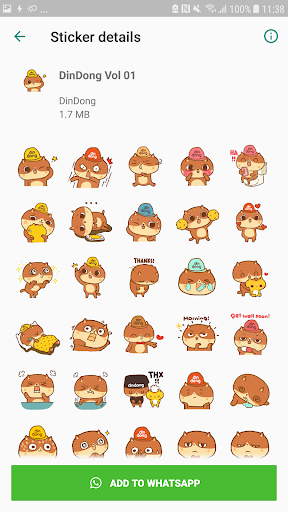 DinDong WhatsApp sticker - Image screenshot of android app