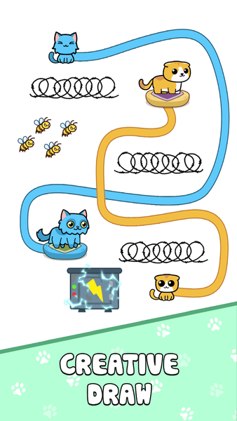 Cat Rush: Draw Puzzle Game - عکس بازی موبایلی اندروید