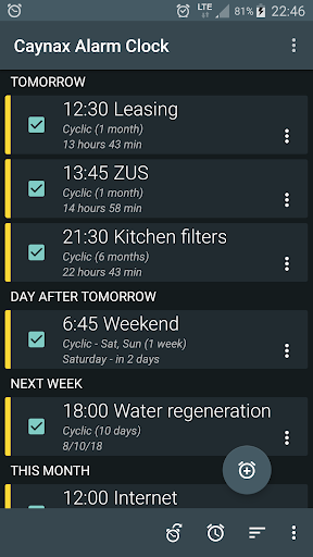 Alarm clock + calendar + tasks - عکس برنامه موبایلی اندروید