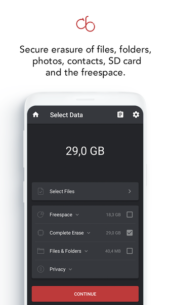 Data Eraser cb - Image screenshot of android app