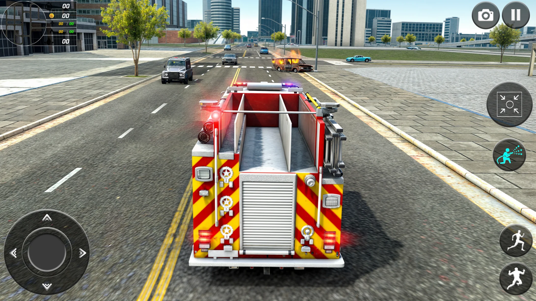 Fire Truck Sim Rescue Games 3D - Gameplay image of android game
