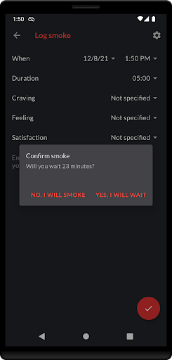 Smoking Log - Stop Smoking - Image screenshot of android app