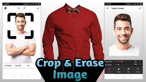Men Formal Shirt Photo Suit - Image screenshot of android app