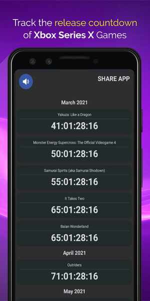 Xbox Series X - Games Countdow - عکس برنامه موبایلی اندروید